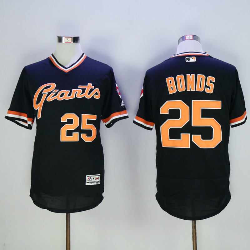 Men San Francisco Giants #25 Bonds Black Throwback Elite MLB Jerseys->san francisco giants->MLB Jersey